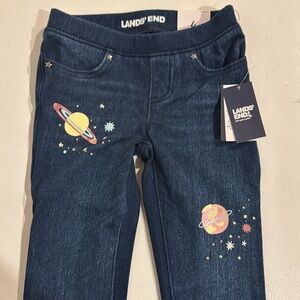 NWT Girls Iron Knee Denim Jeggings Size 4 - Outer Space